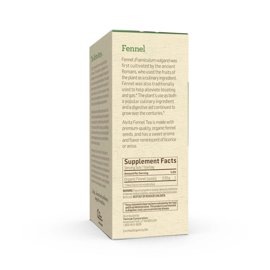 Alvita Teas Organic Herbal Tea Bags - Fennel Seed - 24 Bags,ALVITA,OxKom