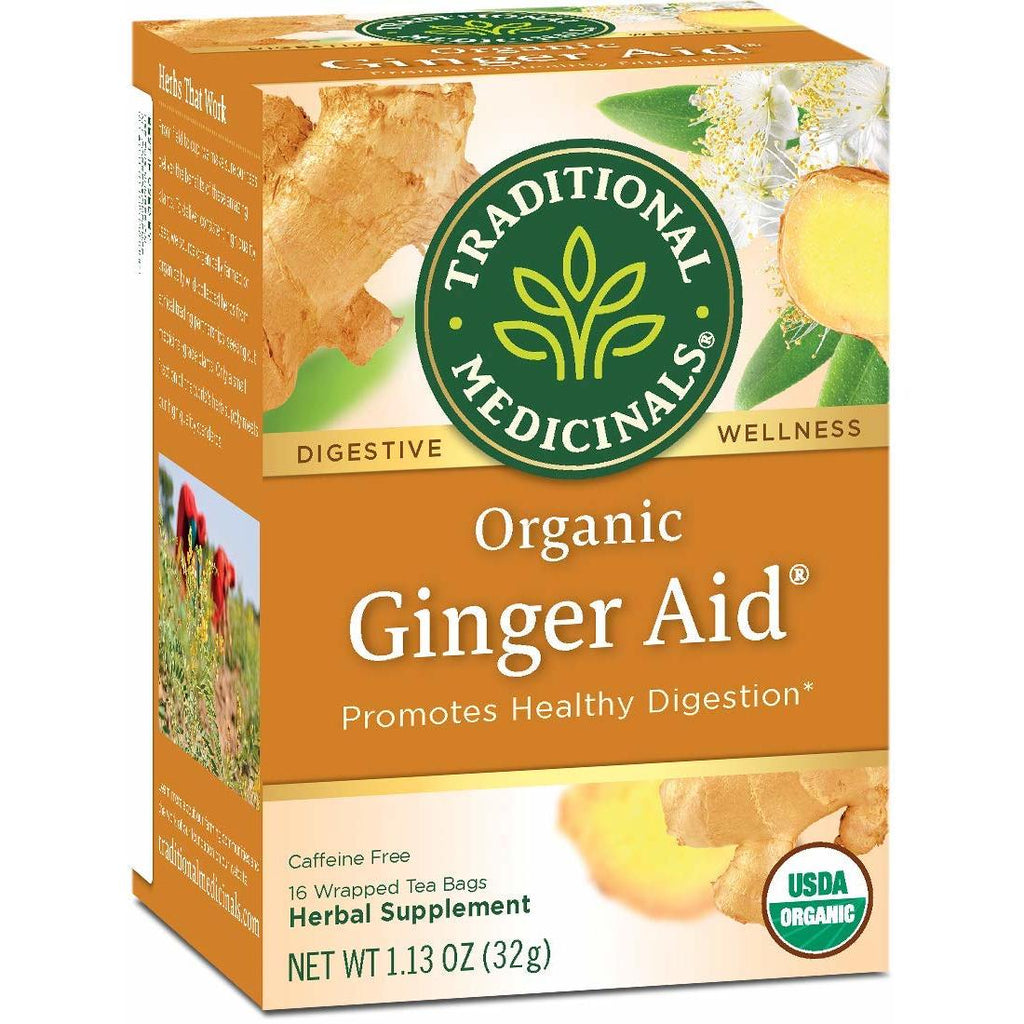 Traditional Medicinals Organic Ginger Aid Herbal Tea - Caffeine Free -16 Bags-,TRADITIONAL MEDICINALS,OxKom