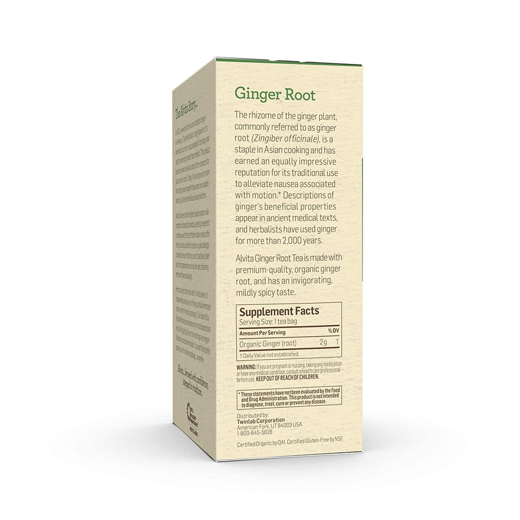 Alvita Teas Organic Herbal Tea Bags - Ginger Root - 24 Bags,ALVITA,OxKom