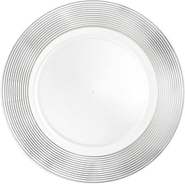 Clear Plate Chargers Silver rimmed  13