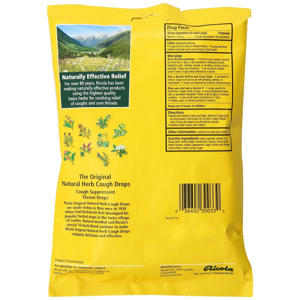 Ricola Big Bag Original Natural Herb Cough Drops 50-Count Bags,RICOLA,OxKom