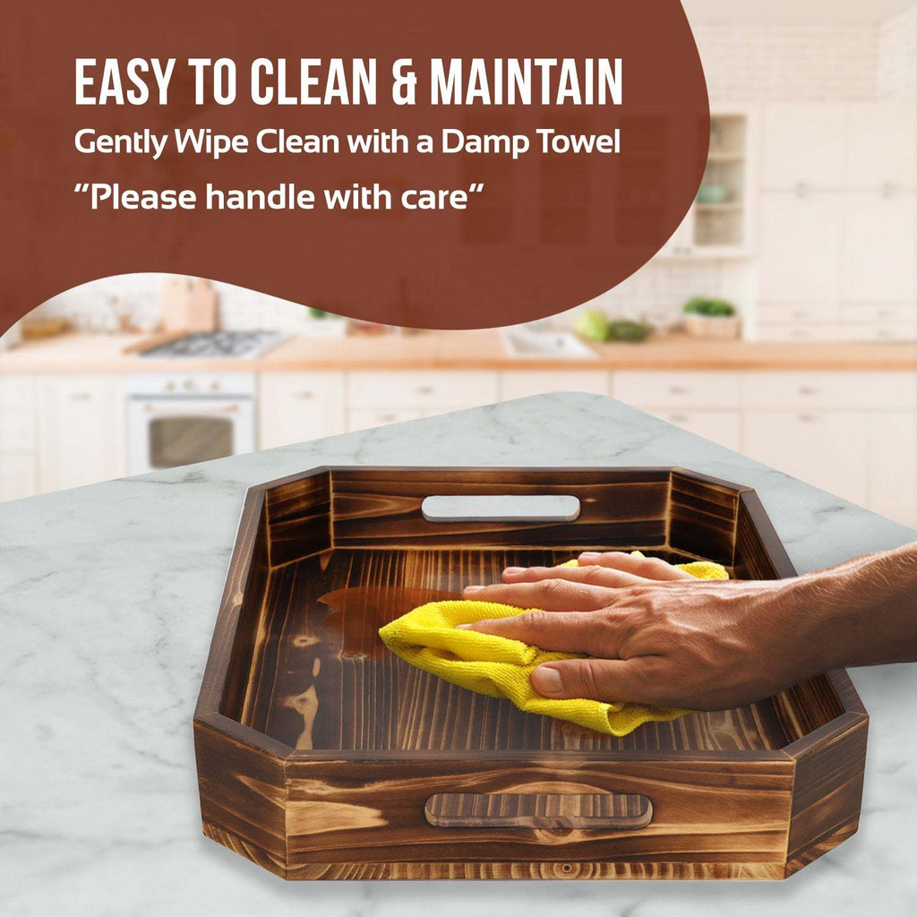 Rustic Coffee Table Ottoman Tray Farmhouse 17 X 13 X 2 Inches,Chateau Fine Tableware,OxKom