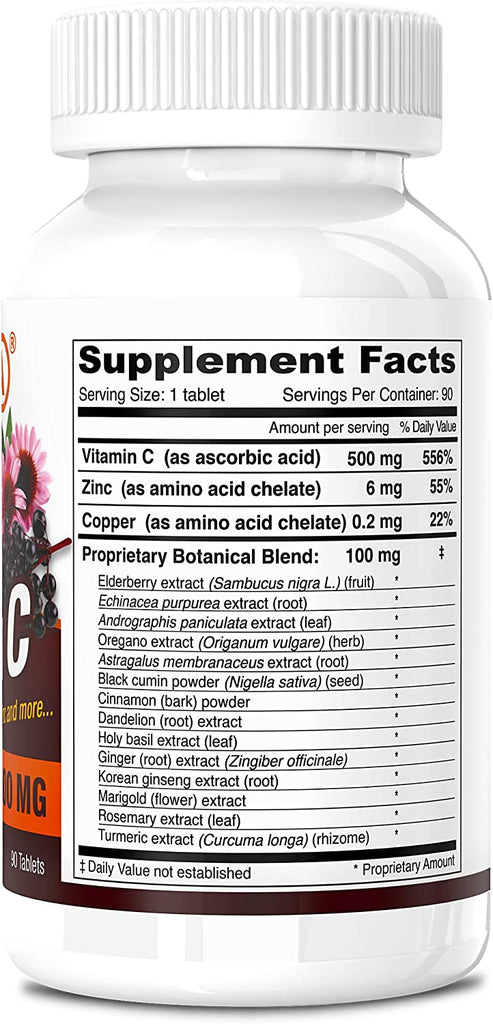 DEVA VEGAN VITAMIN C - 500 MG WITH ELDERBERRY