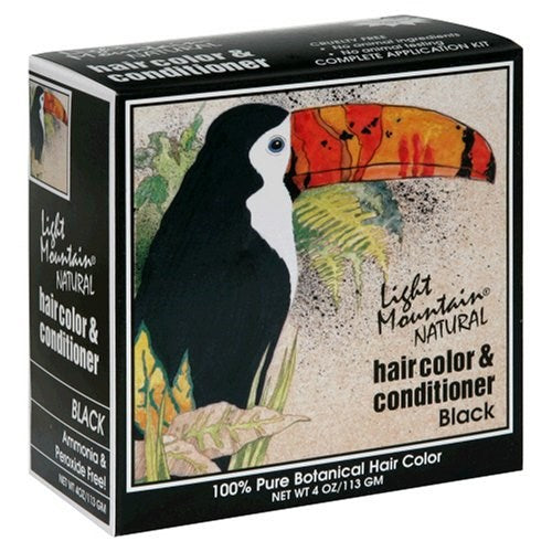 Light Mountain Hair Color/Conditioner - Organic - Black - 4 oz