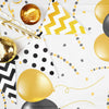 Party Tablecloth Black & Gold Balloons Set Of 4 Disposable Decor,Chateau Fine Tableware,OxKom