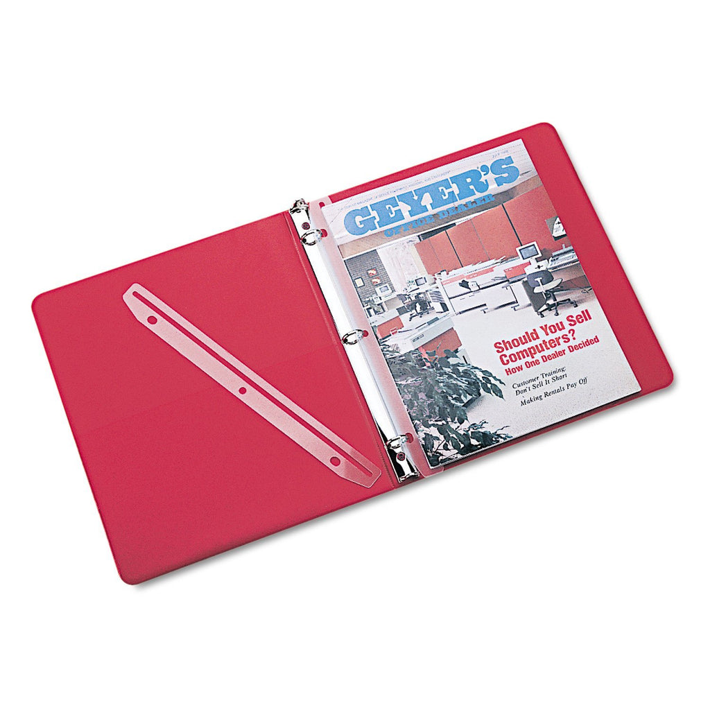3-Hole Punched Plastic Edge Strip Magazine Holders For Ring Binders,,RUBBERMAID,OxKom
