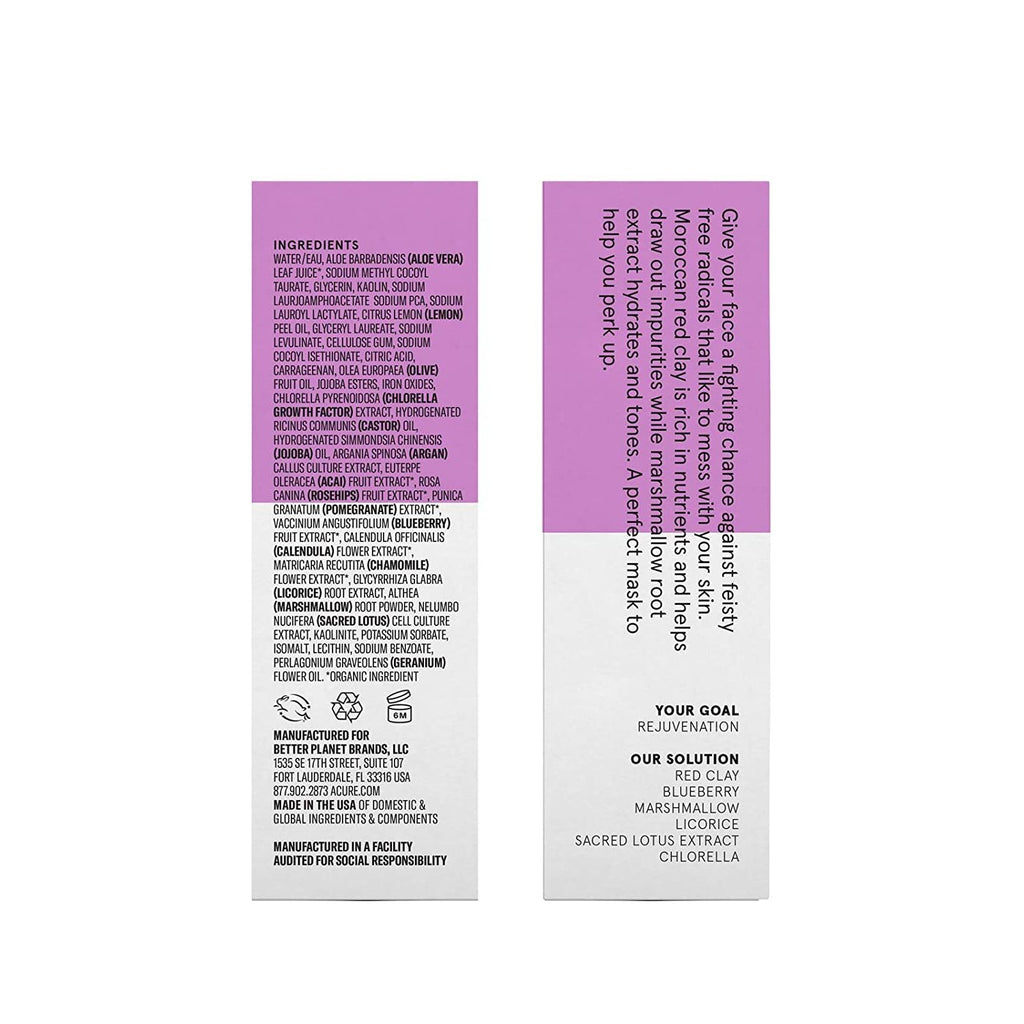 Acure Mask - Facial - Red Clay - 1.7 fl oz,ACURE,OxKom