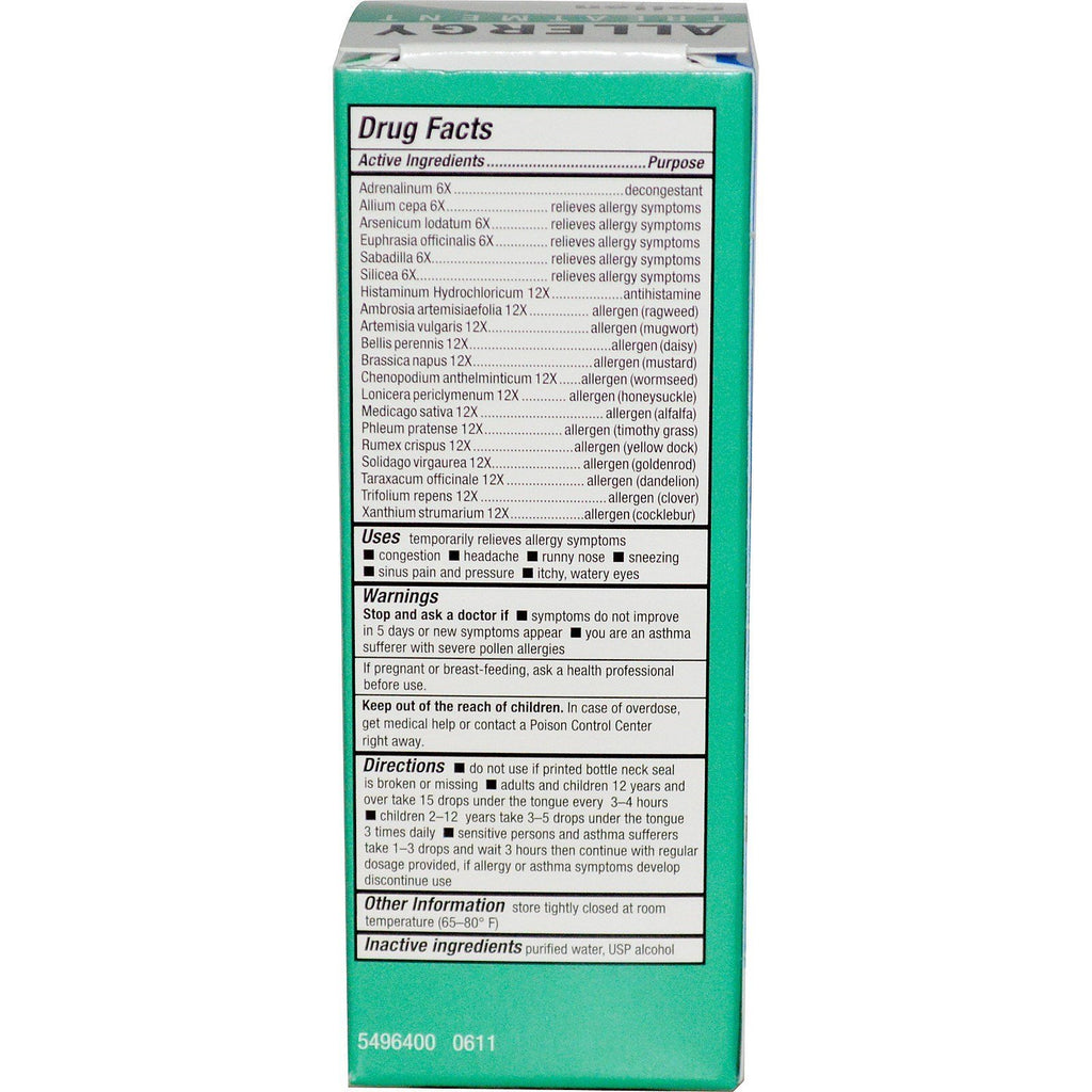 Bio-Allers Pollen Hay Fever - 1 oz,BIO-ALLERS,OxKom