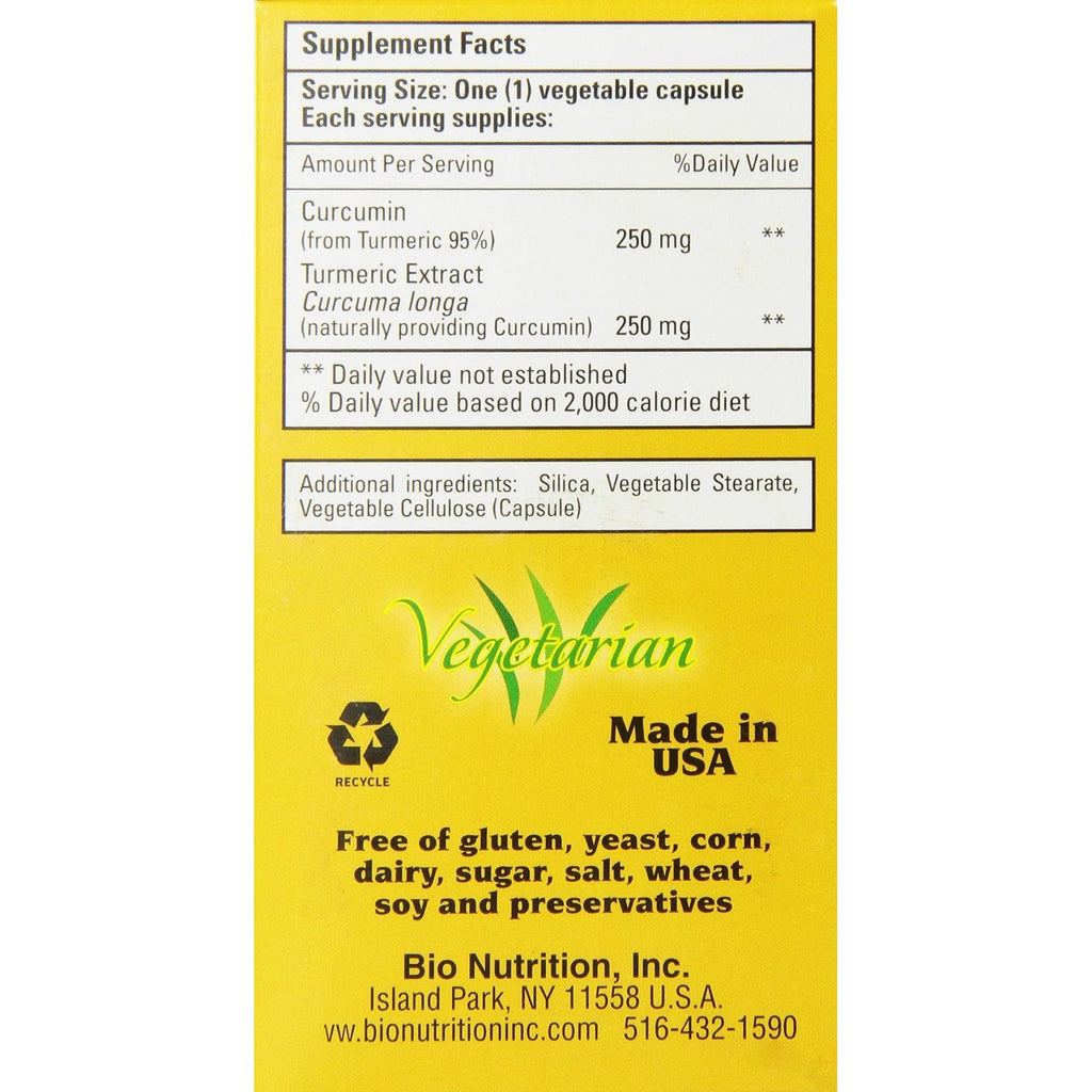 Bio Nutrition Curcumin 500 - 50 Vegetarian Capsules,BIO NUTRITION INC,OxKom