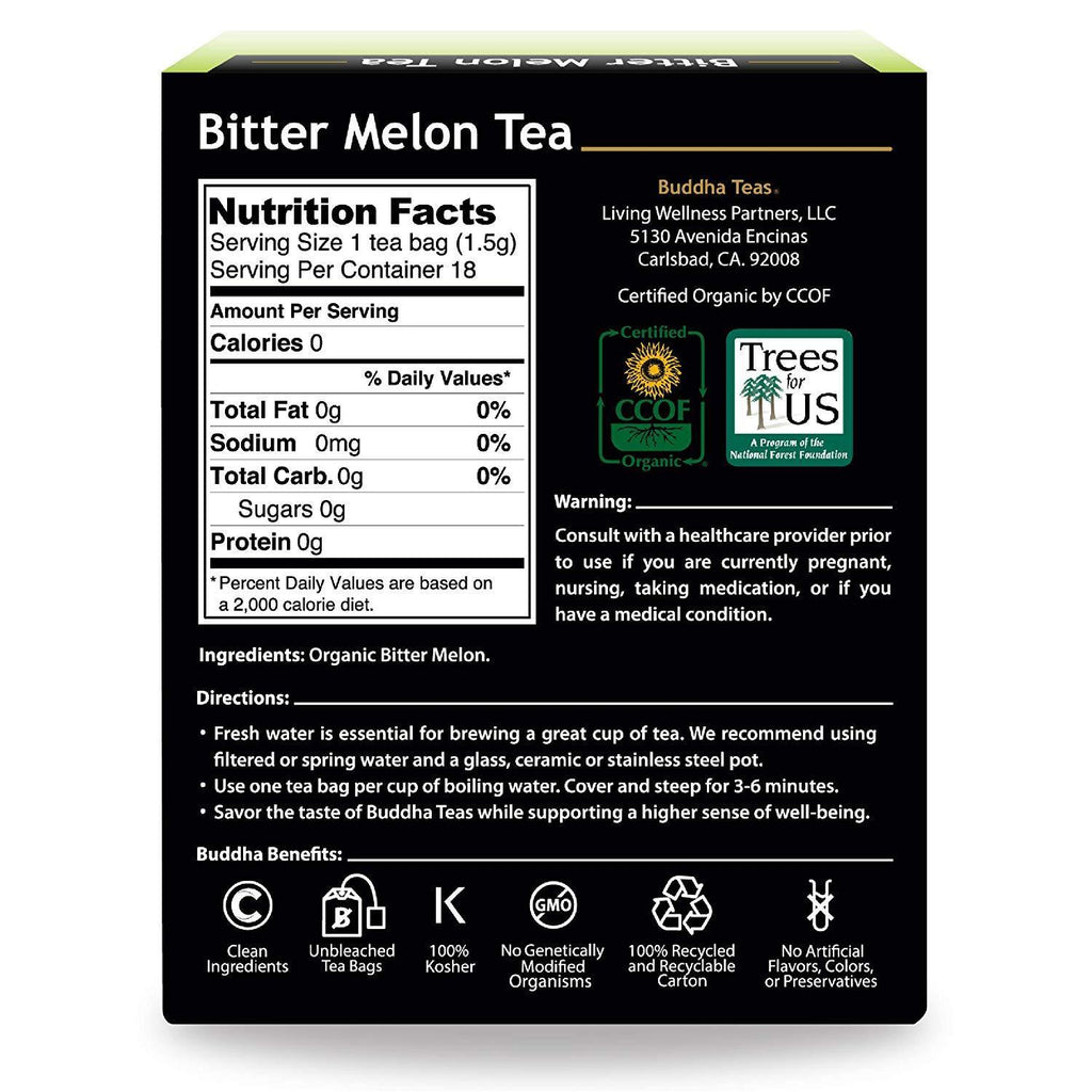BUDDHA TEAS, TEA,OG1,BITTER MELON 18 CT,BUDDHA TEAS,OxKom