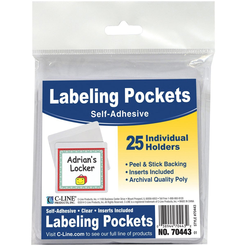 C-Line Self-Adhesive Labeling Pockets, 5,CLINIQUE,OxKom