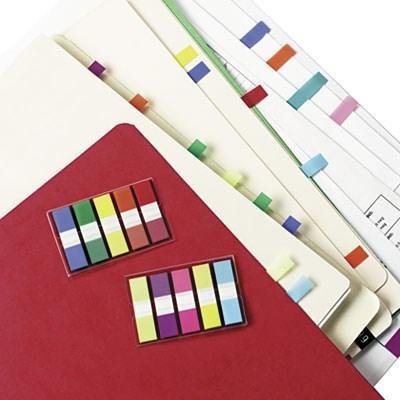 Flags in Portable Dispensers, Standard Colors, 5 Dispensers of 20 Flags/Color,3M,OxKom