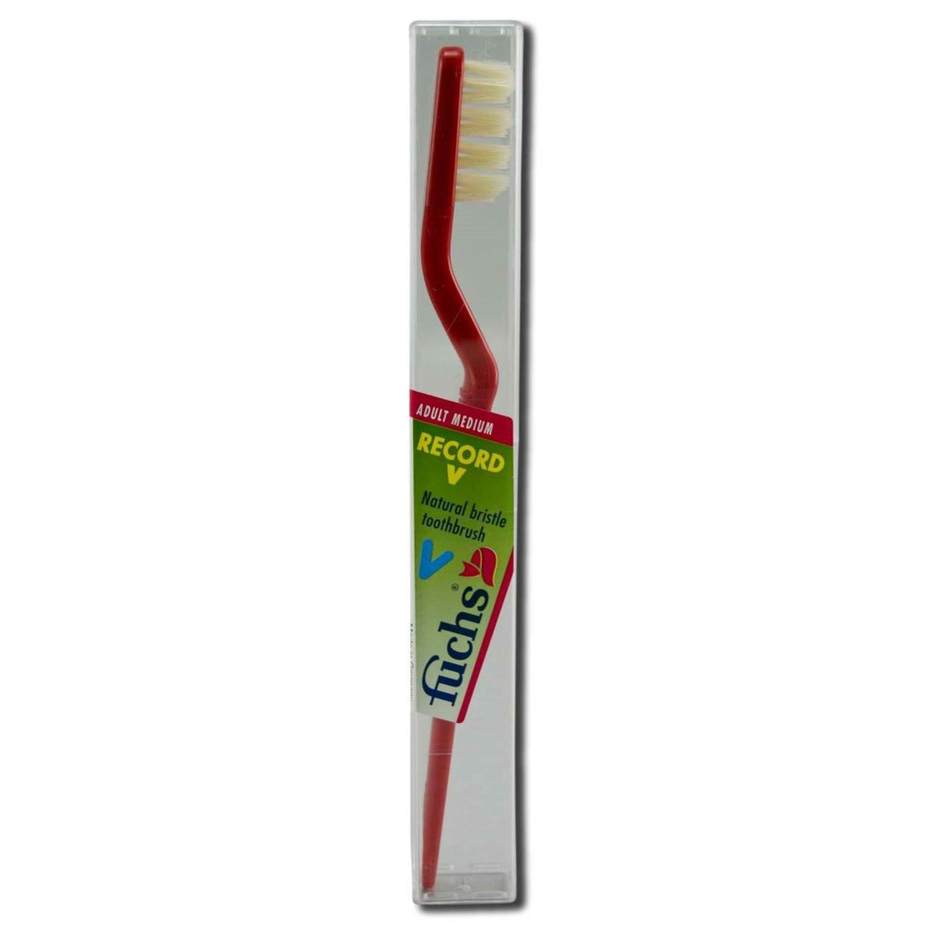 Fuchs Brushes Record V Natural Bristle Toothbrush - Adult Medium -,FUCHS,OxKom