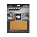 3M  SandBlaster 11 in. Lx9 in. W 80/120/180/220 Grit Assort. Ceramic Sandpaper,3M,OxKom