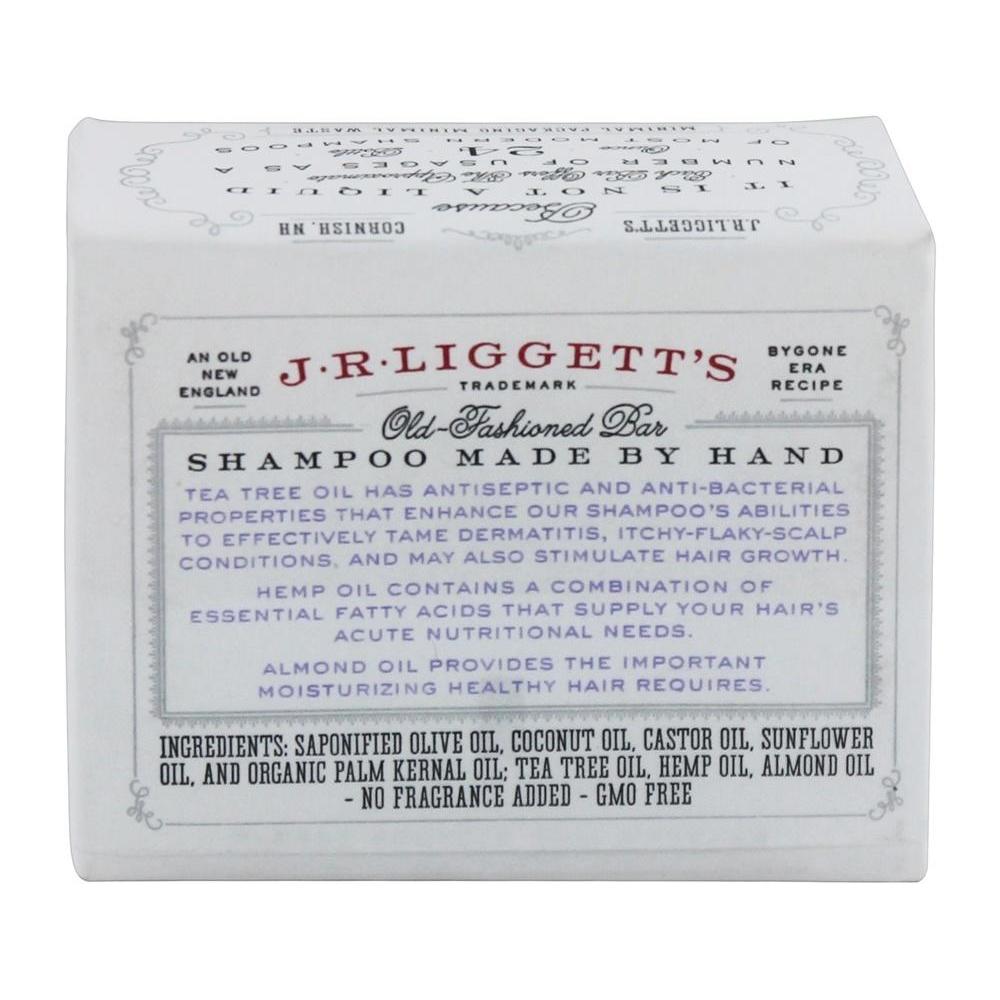 J.R. Liggett's Old-Fashioned Bar Shampoo Tea Tree and Hemp Oil Formula - 3.5 oz,J.R. LIGGETT'S,OxKom