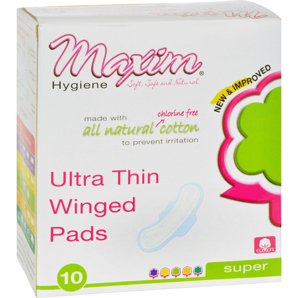 Maxim Hygiene Natural Cotton Ultra Thin Winged Overnight 10 Pads,MAXIM HYGIENE PRODUCTS,OxKom