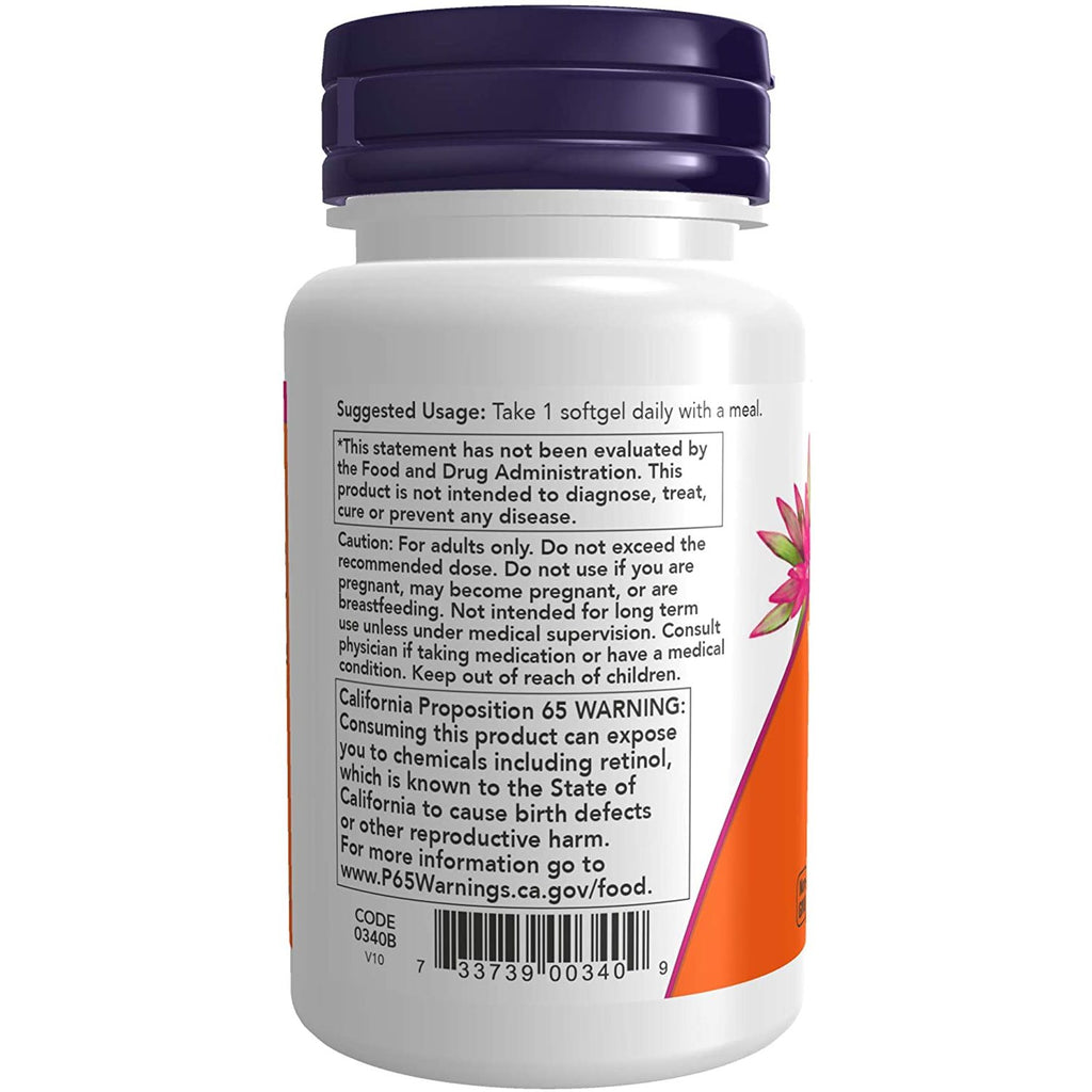 NOW Foods Vitamin A 25,000 IU - 100 Softgels,NOW,OxKom