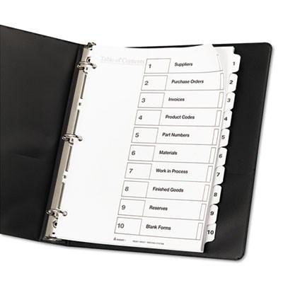Ready Index Classic Tab Titles, 10-Tab, 1-10, Letter, Black/White,AVERY,OxKom