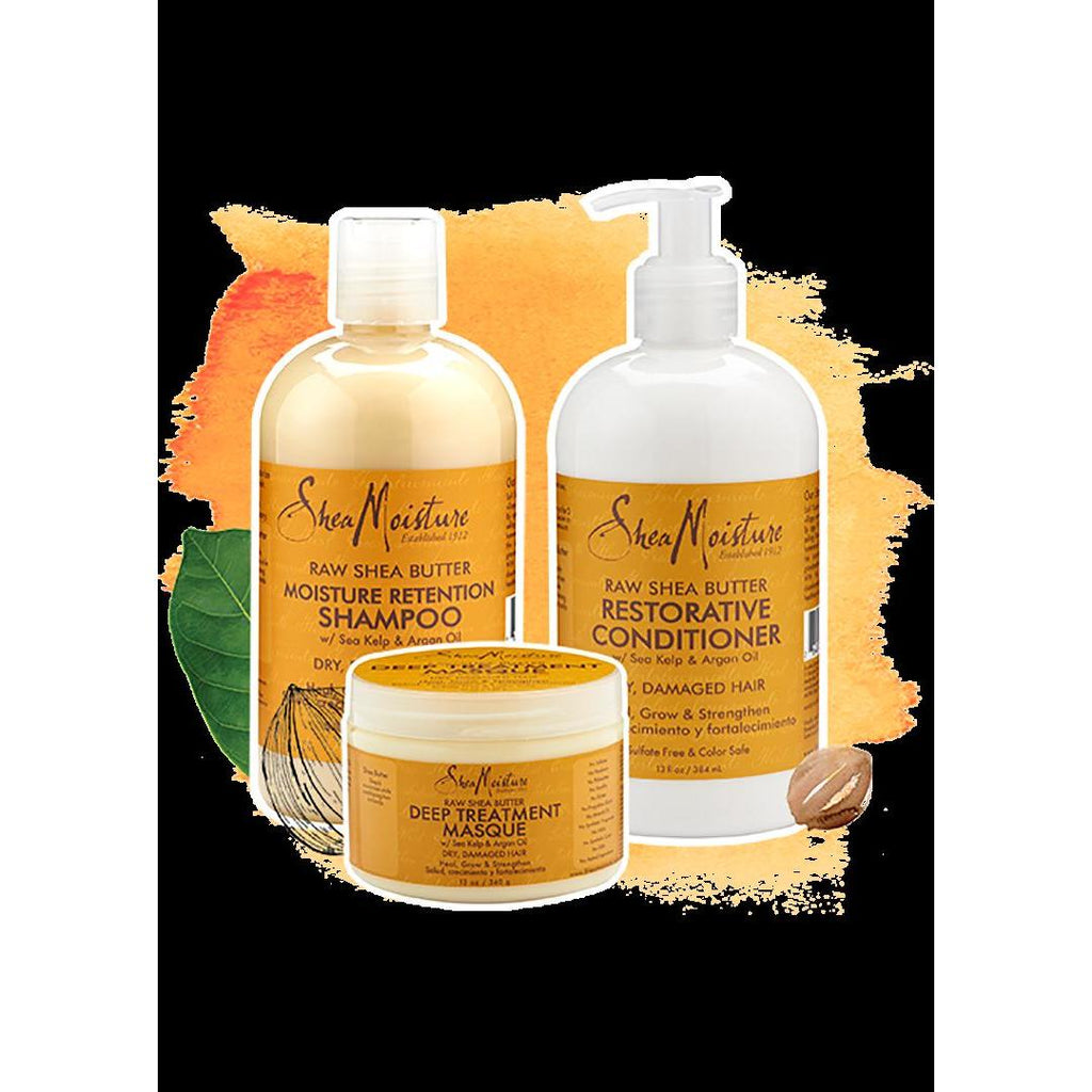 Shea Moisture Raw Shea Butter Combination Set for Dry, Damaged Hair,SheaMoisture,OxKom