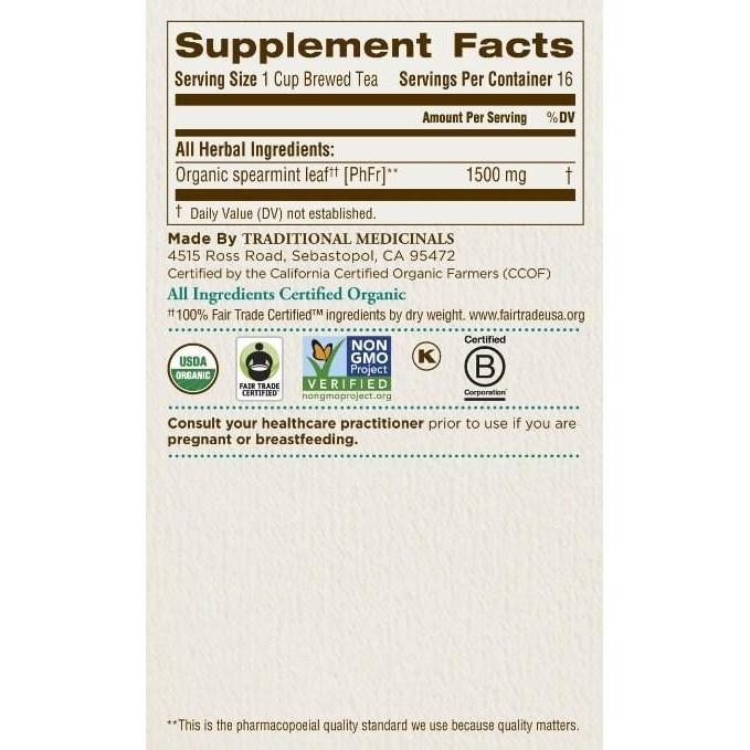 Traditional Medicinals Organic Spearmint Tea, 16 Tea Bags,TRADITIONAL MEDICINALS,OxKom