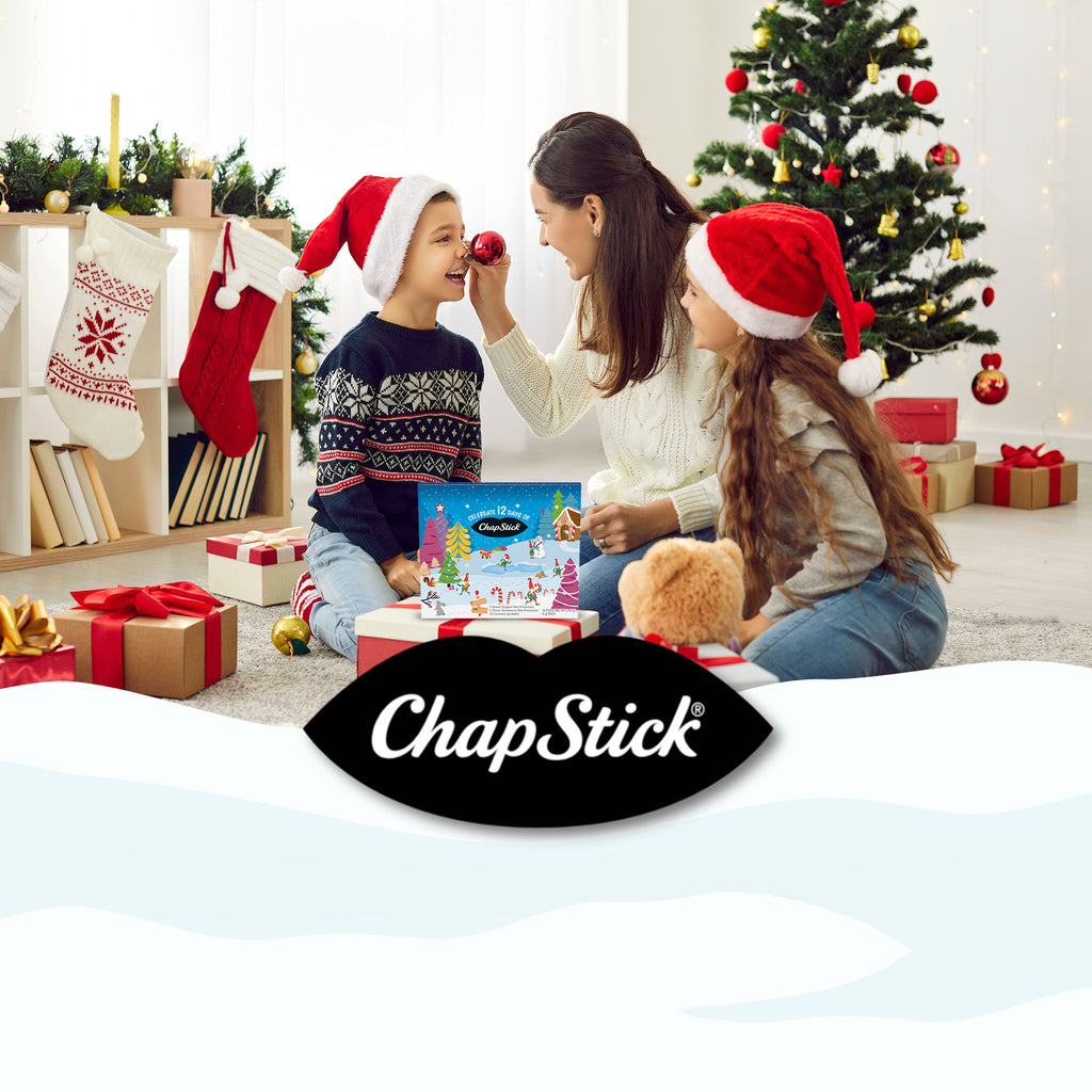 ChapStick Lip Balm Holiday Advent Calendar 12-Pack – Classic Original + 11 Flavored Lip Moisturizers, .15 Oz Ea