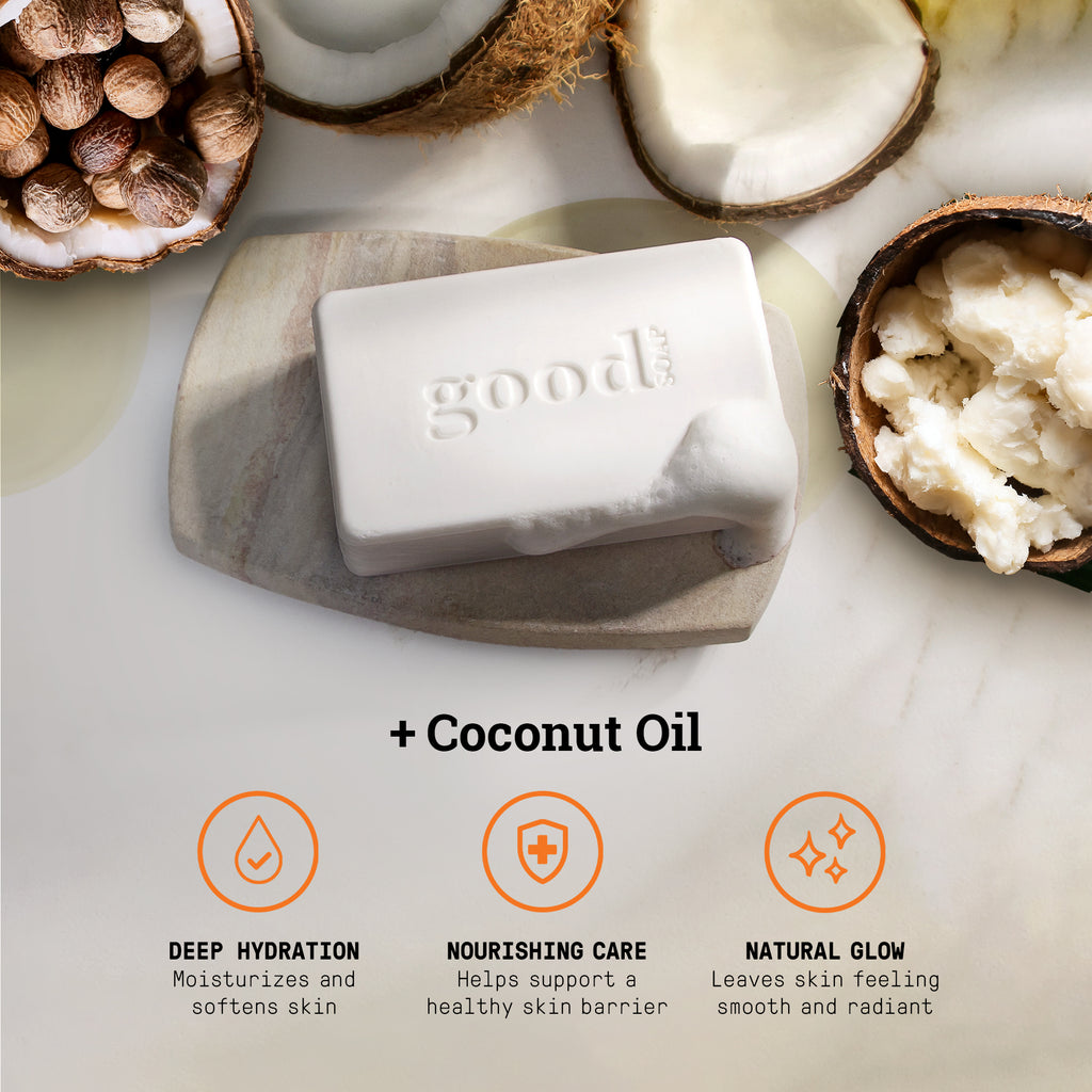 Alaffia Good Soap Peppermint (4 Bars) – Long-lasting, triple-milled soap made with fair trade shea butter. Peppermint scent, gentle for daily use.