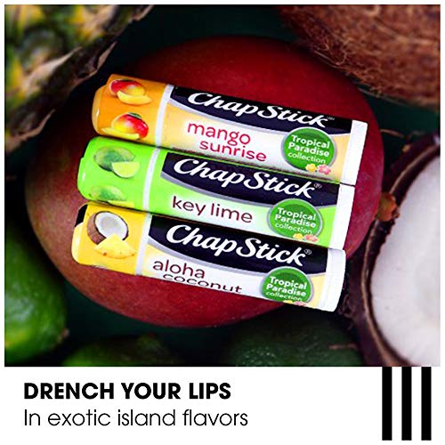 ChapStick Lip Care Bundle – Tropical Paradise Collection with Mango Sunrise, Key Lime, and Aloha Coconut Lip Balm, 0.15 Oz Ea (5 Piece Set)