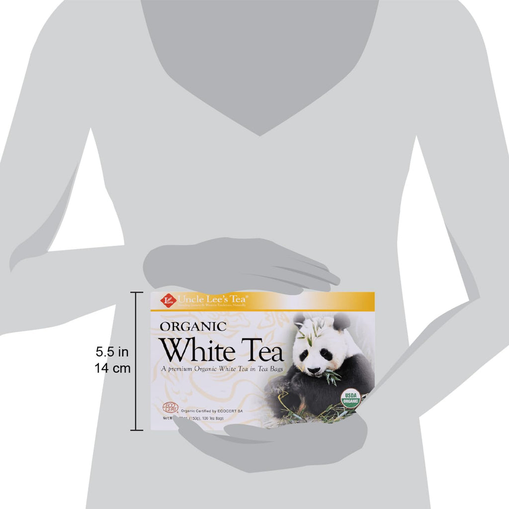 Uncle Lee’s Organic White Tea - Premium Tea for Everyday Wellness, Low Caffeine, Antioxidant-Rich White Tea Bags, Individually Wrapped, 100 Count