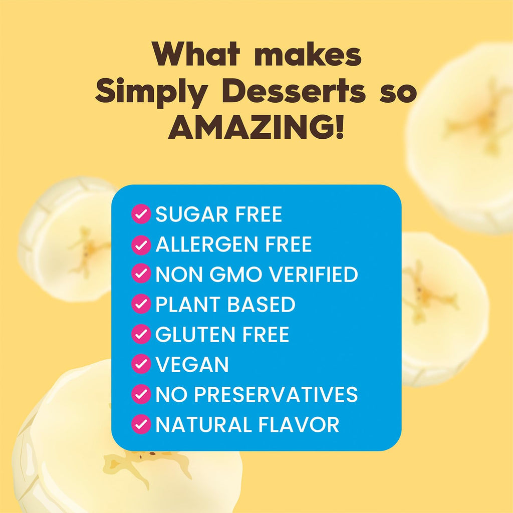 Simply Desserts Banana Instant Pudding, Sugar-Free, 6-Pack – Healthy Dessert, Keto Snacks, Vegan & Diabetic-Friendly, Kosher, 1.7 Oz Ea