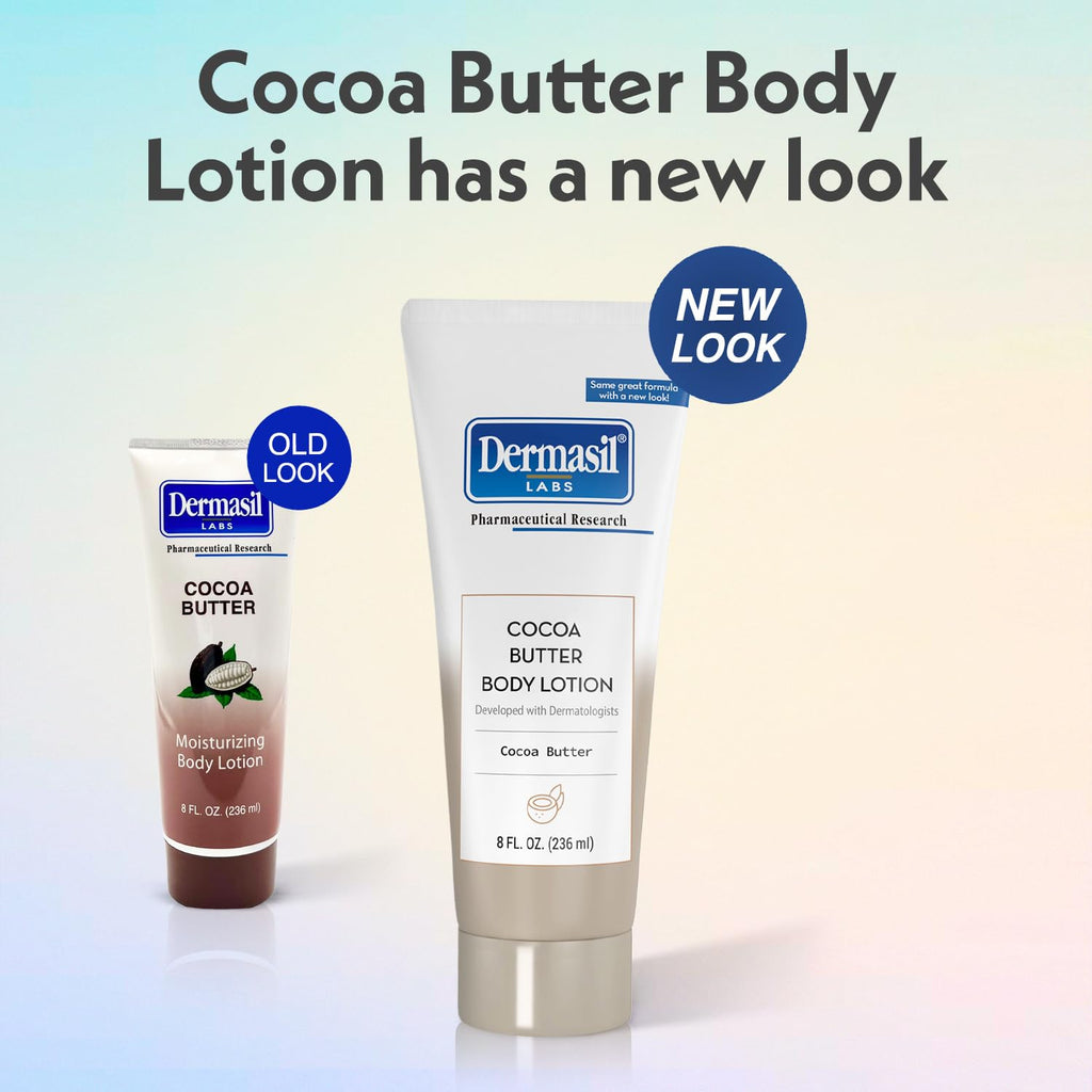Dermasil Body Lotion, Cocoa Butter, 3-Pack – Non-Greasy, Fast-Absorbing, Sweet Scent, 8 Oz Ea
