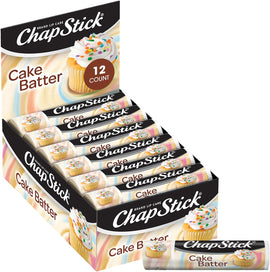 ChapStick Lip Moisturizer, Cake Batter, 12-Pack – Bulk Lip Balm, Irresistible & Sweet, 0.15 Oz Ea