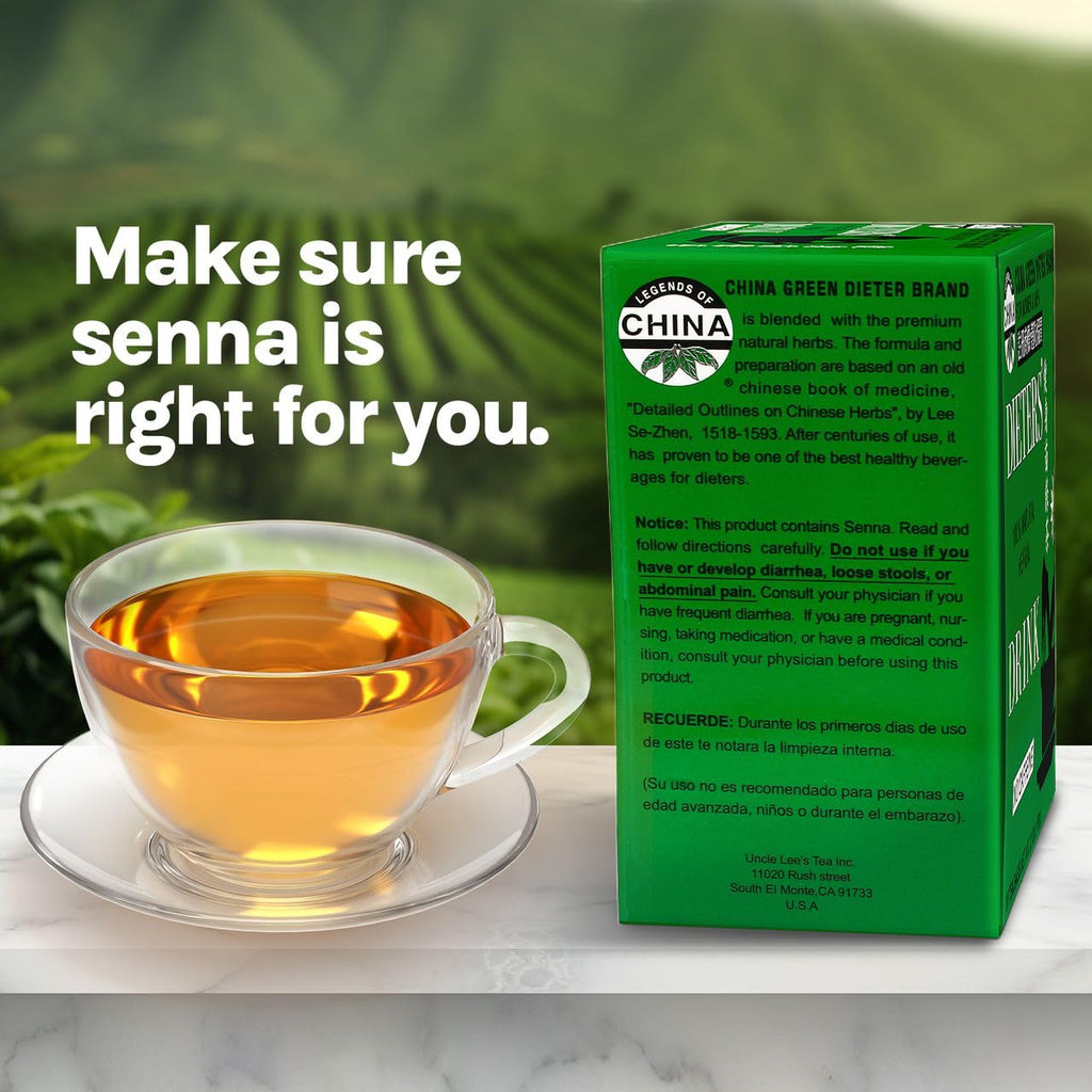 Uncle Lee’s Senna Tea 3-Pack – Green Dieter’s Drink, Caffeine-Free 100% Natural Herbal Detox & Digestive Support, 30 Ct Each