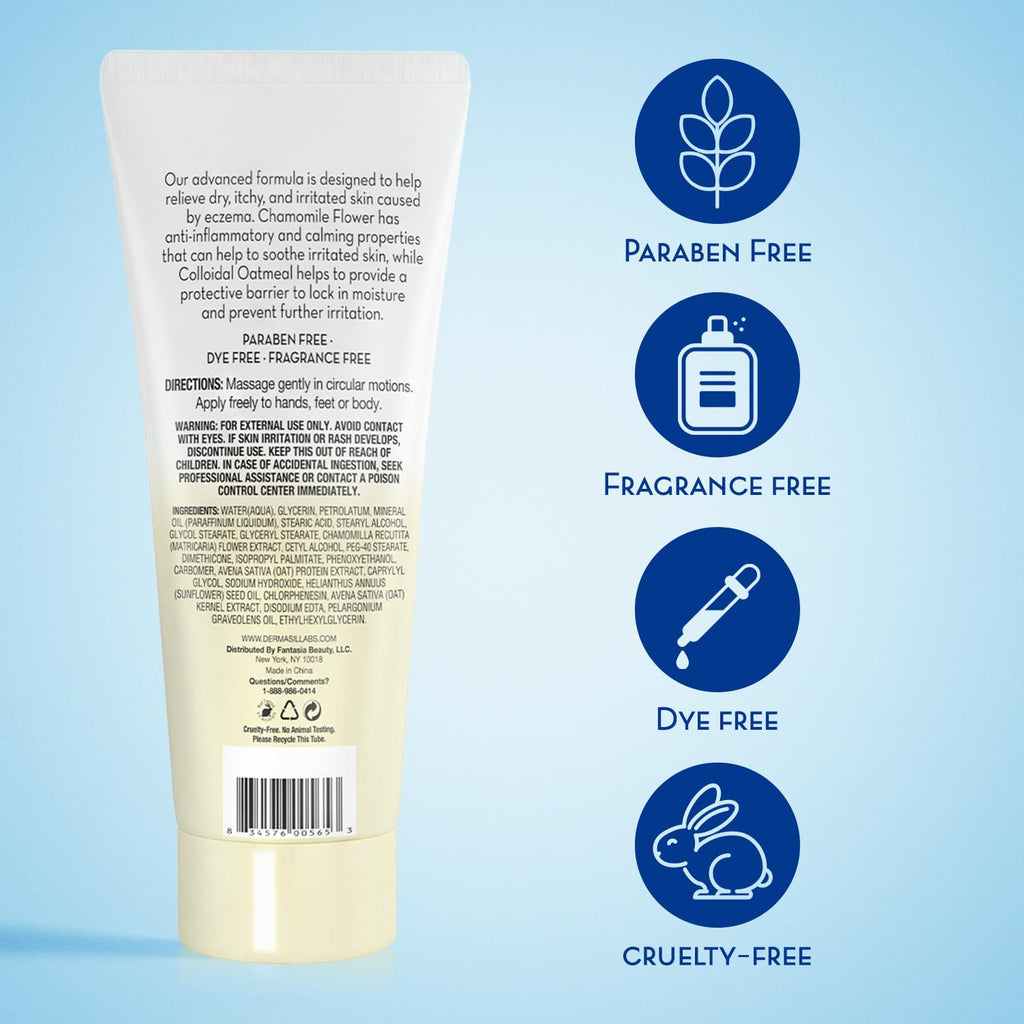 Dermasil Eczema Relief Lotion 3-Pack – Fast-absorbing, non-greasy, fragrance-free with oatmeal & chamomile. Cruelty-free, 6 oz each.