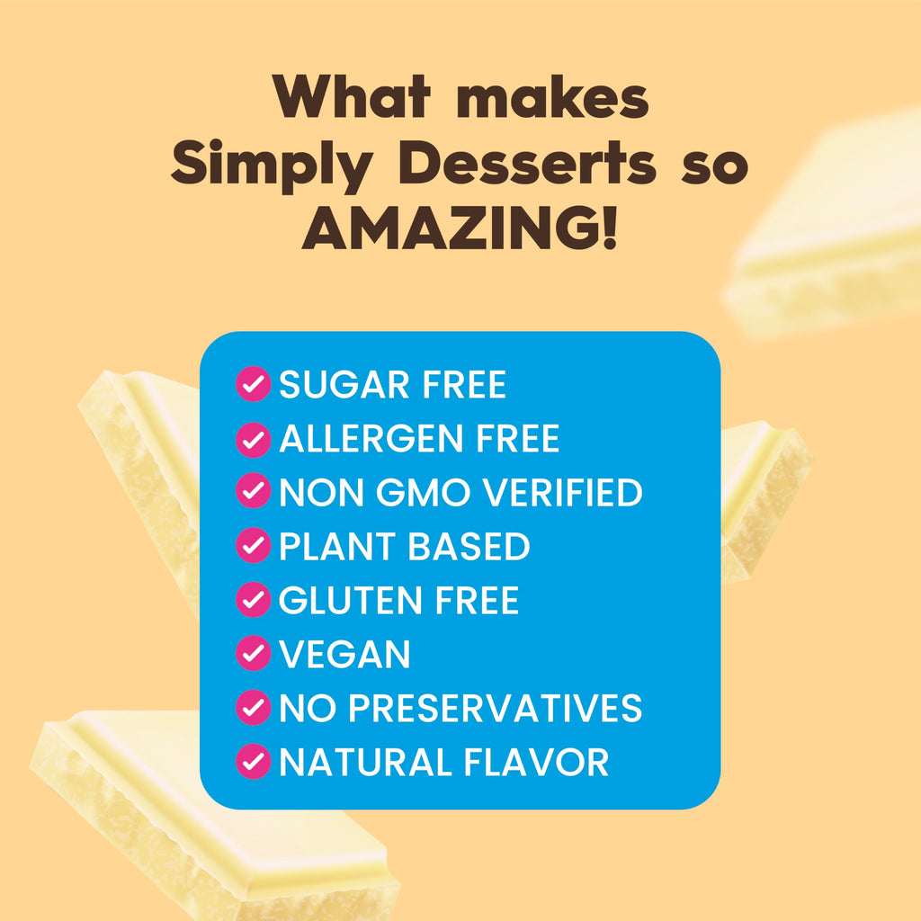 Simply Desserts White Chocolate Instant Pudding, Sugar-Free, 6-Pack – Healthy Dessert, Keto Snacks, Vegan & Diabetic-Friendly, Kosher, 1.7 Oz Ea