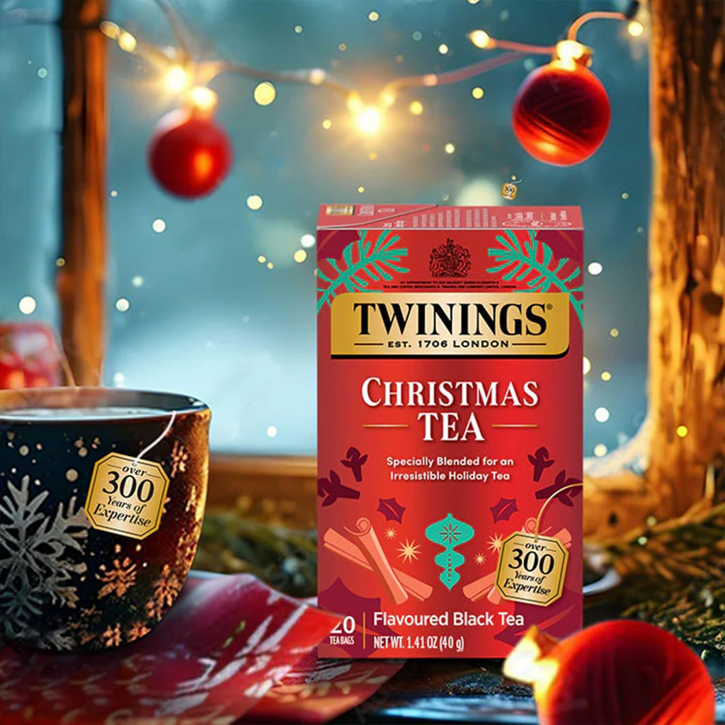 Twinings Holiday Sweet & Spicy Tea Variety 2-Pack – Caffeinated Christmas Tea and Caffeine-Free Winter Spice Herbal, Christmas Gift, 20 Tea Bags Ea