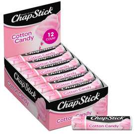 ChapStick Lip Moisturizer, Cotton Candy, 12-Pack – Limited Edition Bulk Lip Balm, Fun & Yummy, 0.15 Oz Ea
