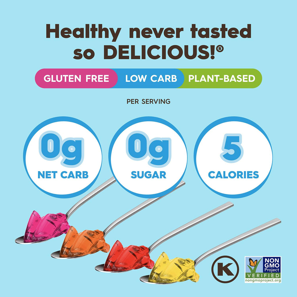 Simply Desserts Sugar-Free Jel Variety 12-Pack (Raspberry, Peach, Orange,Strawberry)-Vegan Dessert, Keto Snacks, Diabetic Friendly & Kosher, 1.7 Oz Ea