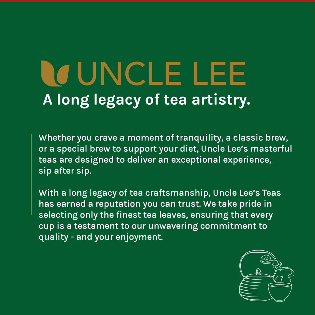 Uncle Lee’s Organic White Tea - Premium Tea for Everyday Wellness, Low Caffeine, Antioxidant-Rich White Tea Bags, Individually Wrapped, 100 Count