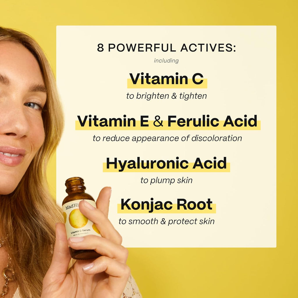 Mad Hippie Vitamin C Serum for Face with Hyaluronic Acid and Triple C Night Cream Ceramide Moisturizer - Skin-Brightening Skin Care Duo (2 Piece Set)