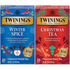 Twinings Holiday Sweet & Spicy Tea Variety 2-Pack – Caffeinated Christmas Tea and Caffeine-Free Winter Spice Herbal, Christmas Gift, 20 Tea Bags Ea