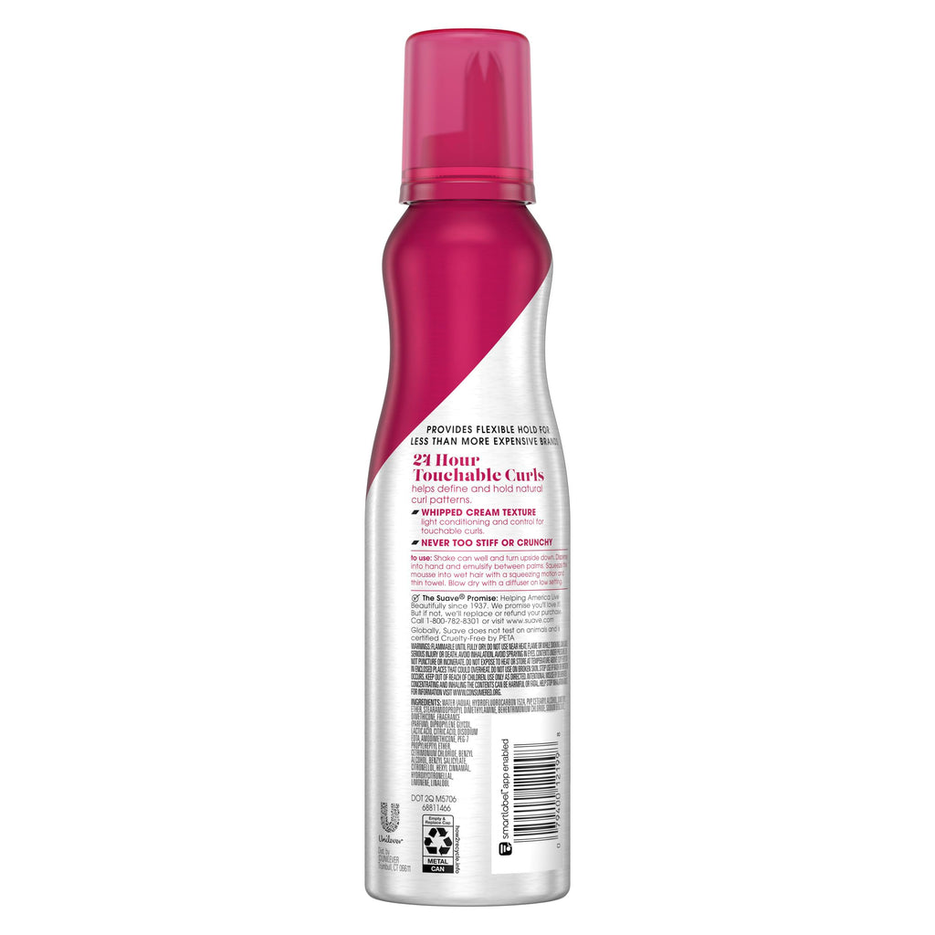 Suave Mousse, Captivating Curls – Whipped Hair Mousse for Curly Hair, Wavy Styles, Anti-Frizz Hair Styling Products for Flexible, Crunch-Free Curls, 7 oz (Pack of 2)