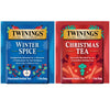 Twinings Holiday Sweet & Spicy Tea Variety 2-Pack – Caffeinated Christmas Tea and Caffeine-Free Winter Spice Herbal, Christmas Gift, 20 Tea Bags Ea