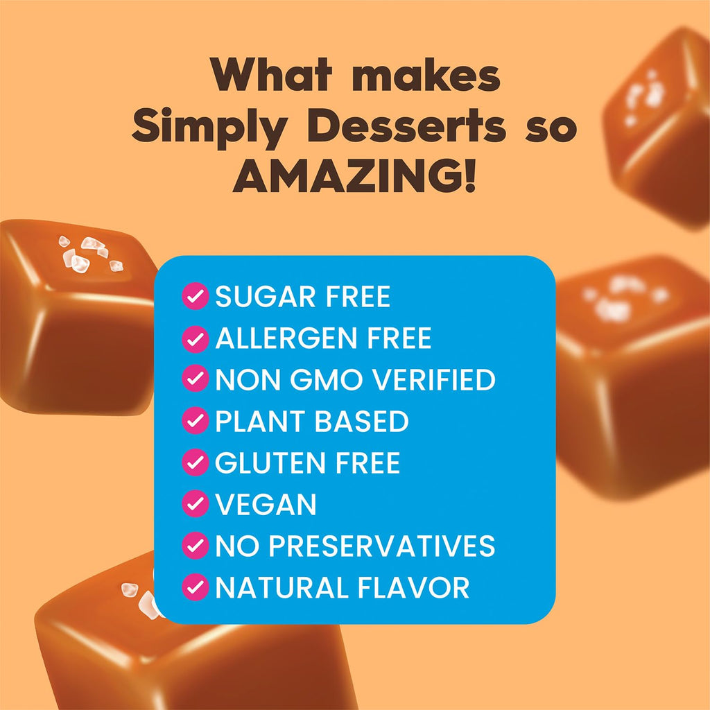 Simply Desserts Salted Caramel Instant Pudding, Sugar-Free, 6-Pack – Healthy Dessert, Keto Snacks, Vegan & Diabetic-Friendly, Kosher, 1.7 Oz Ea