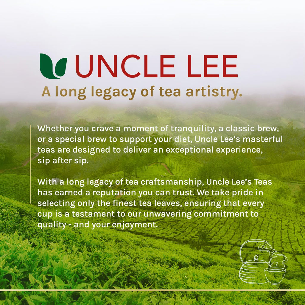 Uncle Lee's Organic Matcha Green Tea Bags, 40 Count – Antioxidant-Rich, Low Caffeine, Naturally Energizing Blend