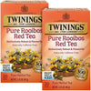 Twinings Pure Rooibos Red Tea - A Naturally Sweet and Tangy Red Tea, Caffeine-Free Herbal Tea Bags, Individually Wrapped, 20 Count (Pack of 2)