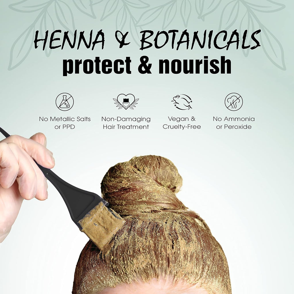 Light Mountain Henna Hair Color & Conditioner Light Brown – Organic, Chemical-Free Semi-Permanent Dye for Men & Women with Botanicals, 4 Oz Powder