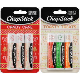 ChapStick Lip Balm, Holiday Variety Packs (6 Sticks) – Candy Cane, Toasty Treats Flavored Lip Moisturizers, Stocking Stuffers, 0.15 Oz Ea