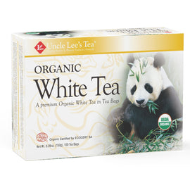 Uncle Lee’s Organic White Tea - Premium Tea for Everyday Wellness, Low Caffeine, Antioxidant-Rich White Tea Bags, Individually Wrapped, 100 Count