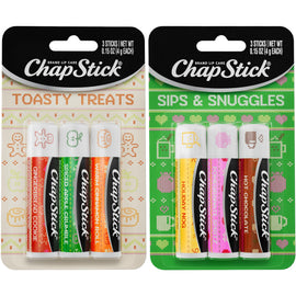 ChapStick Lip Balm, Holiday Variety Packs (6 Sticks) – Sips & Snuggles + Toasty Treats Flavored Lip Moisturizers, Stocking Stuffers, Gifts, 0.15 Oz Ea