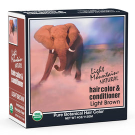 Light Mountain Henna Hair Color & Conditioner Light Brown – Organic, Chemical-Free Semi-Permanent Dye for Men & Women with Botanicals, 4 Oz Powder